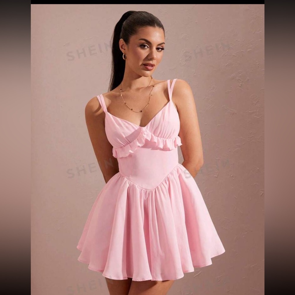 pink ruffle barbie dress